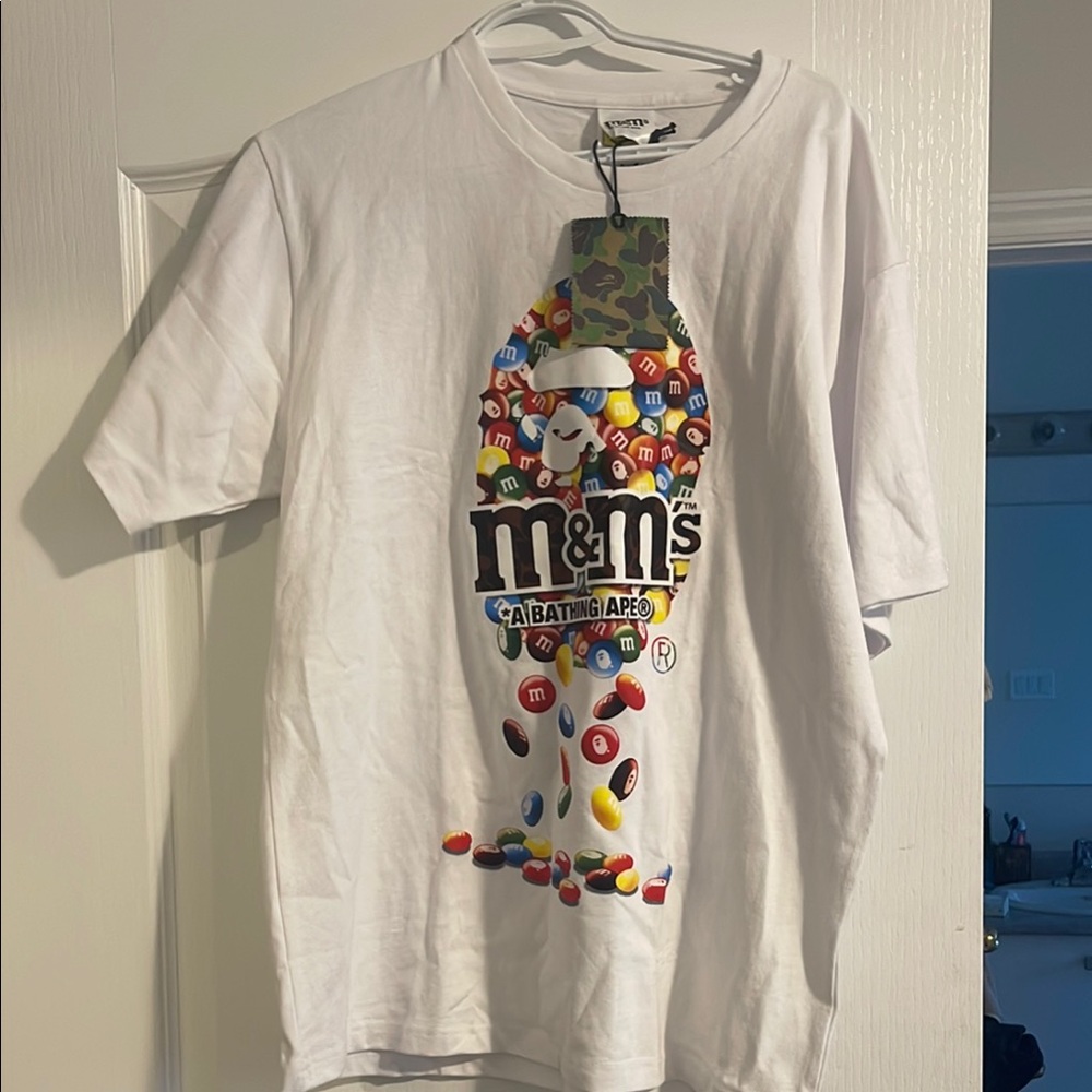 A Bathing Ape, M&M collab White T-Shirt with Colorful Graphics
